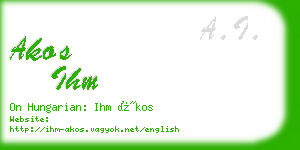 akos ihm business card